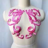 Páros csipke rátét, mintaelem mérete: 28x17 cm (felvasalható) - FUCHIA